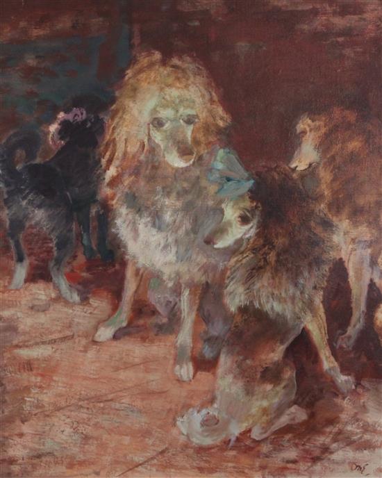 § Kurt Meyer-Eberhardt (1895-1977) Circus dogs, 24 x 19.5in.